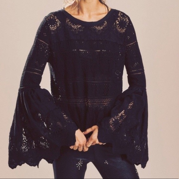 NWT Free People Once Upon a Time Lace Sweater S - Picture 5 of 8